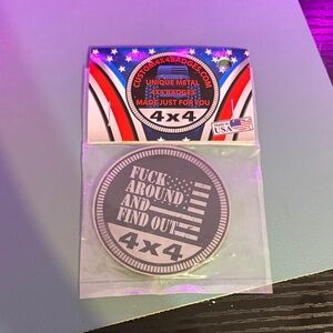4x4 Metal Badge with Patriotic Design